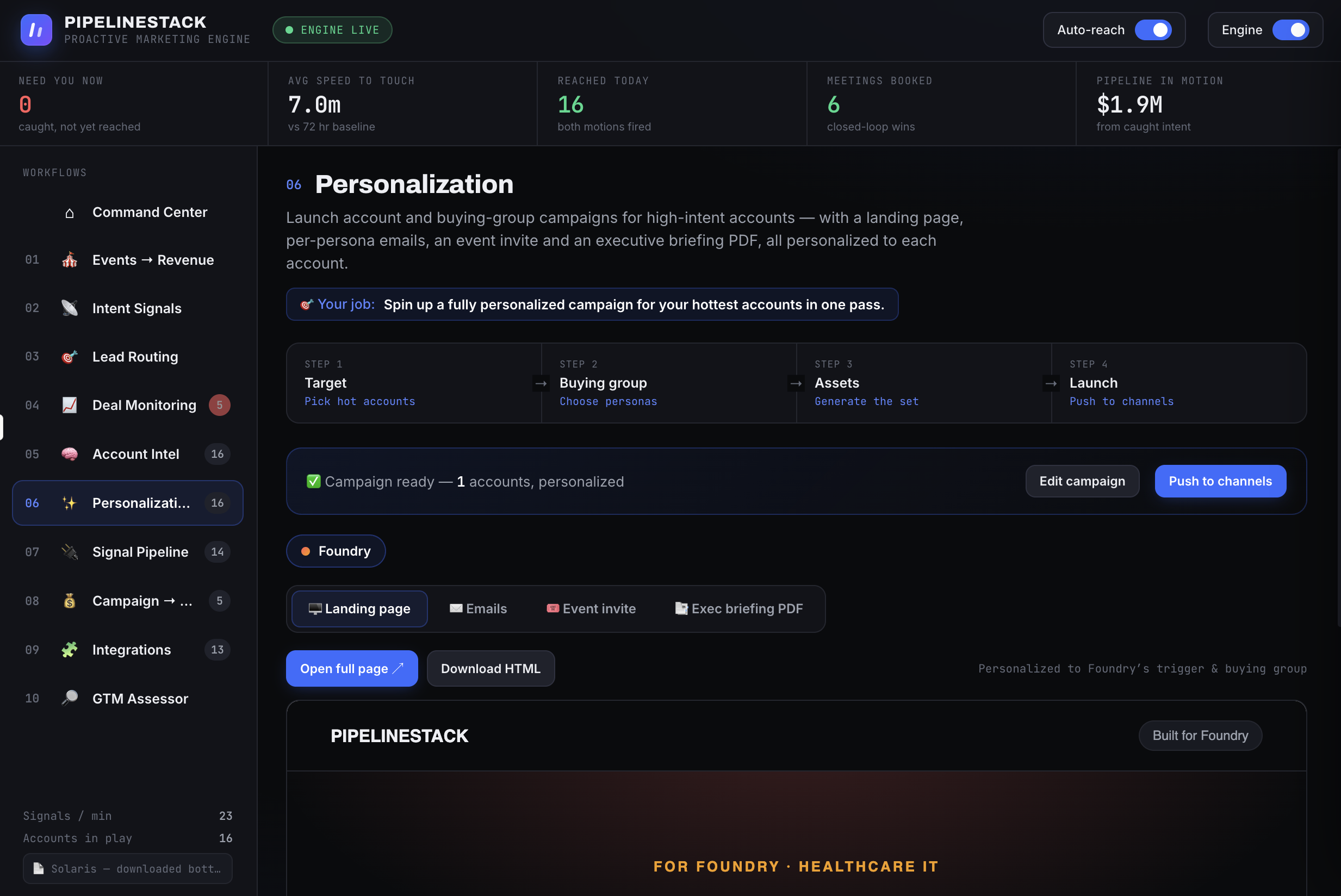 Personalization campaign builder